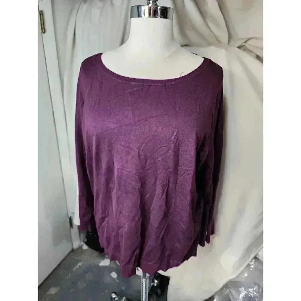 NWT Lane Bryant Purple Tight Knit Sweater, Plus Size 26/28